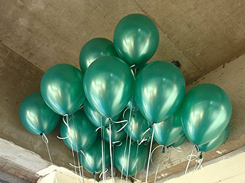 Product Cover Lokman 12 Inch Ultra Thickness Dark Green Latex Metallic Balloons 100 Piece Per Unit (Dark Green)