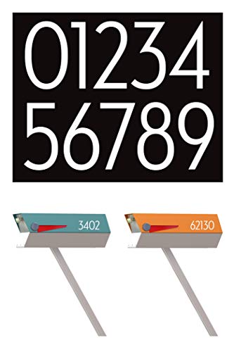 Product Cover modbox USA Modern Mailbox Numbers, Custom Cut to Order, Set of 2 (White)
