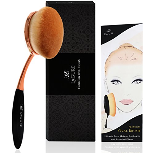 Product Cover Lagure Oval Makeup Brush - The Perfect Cruelty Free Makeup Brush for Foundation, Concealer, Contour Kit and Face Powder that Shortcuts Your Makeup Routine Without Leaving any Line Streaks