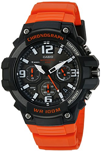 Product Cover Casio Men's Sports Stainless Steel Quartz Watch with Resin Strap, Orange, 25 (Model: MCW100H-4AV)