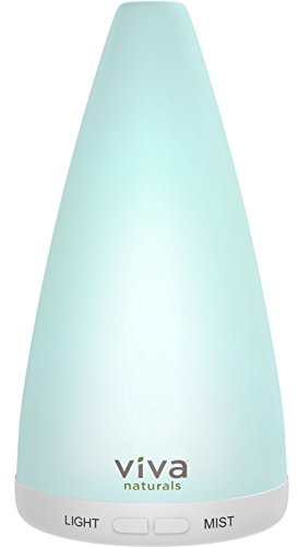 Product Cover Viva Naturals Aromatherapy Essential Oil Diffuser - Vibrant Changeable LED Lights, Soothing Mist & Oxygen, Automatic Shut Off' (100 ml, White)