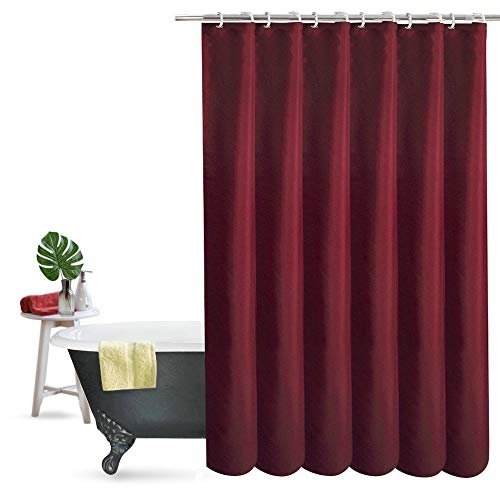 Product Cover UFRIDAY Elegant Fabric Shower Curtain Thick Polyester Bath Curtain Durable for Home and Hotel, Burgundy, Average Size, 72 x 72 