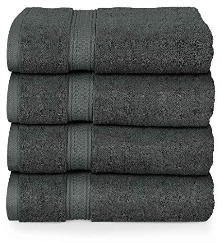 Product Cover Utopia Towels Luxury Hotel and Spa Soft Bath Towels, 100% Combed Cotton Towels, 4 Pack, Grey