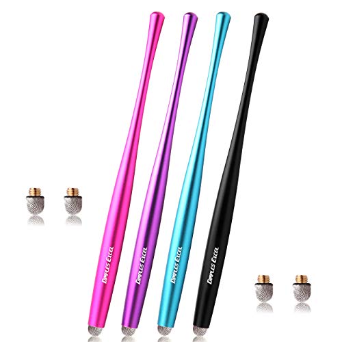 Product Cover Dimples Excel Slim Waist Stylus with 6mm Fiber Tips (4pcs - Black/Pink/Aqua Blue/Purple)