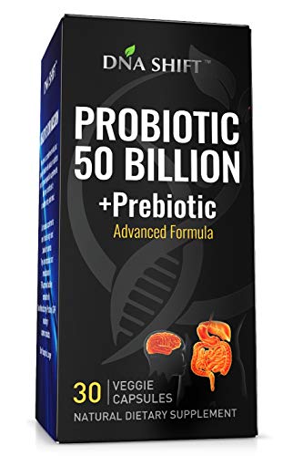 Product Cover DNA Shift Prebiotics and Probiotics 50 Billion CFU. Dr Approved Pre and Probiotics for Women, Probiotics for Men, Shelf Stable Probiotic Supplement with Acidophilus, 11 Strains Best for Natural Relief