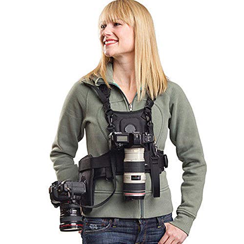 Product Cover Dual Camera Harness, Sevenoak SK-MSP01 Multi Carrying Chest Vest System with Side Holster for Canon 6D 600D 5D2 5D3 Nikon D90 Sony A7S A7R A7S2 Panasonic Olympus DSLR Cameras Climbing Wedding Travel