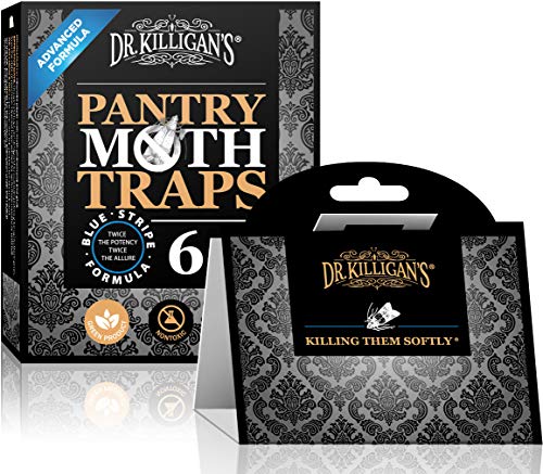 Product Cover Dr. Killigan's Premium Pantry Moth Traps with Pheromones Prime | Safe, Non-Toxic with No Insecticides | Sticky Glue Trap for Food and Cupboard Moths in Your Kitchen | Organic (6, Black)
