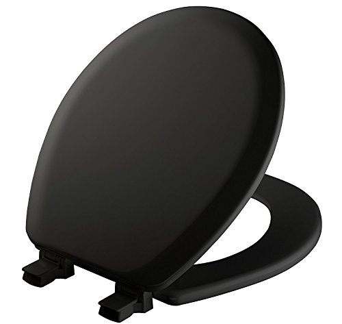 Product Cover MAYFAIR 841EC 047 Toilet Seat will Never Loosen and Easily Remove, ROUND, Durable Enameled Wood, Black