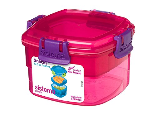 Product Cover Sistema Lunch Collection Snack Container, 13.5 oz./0.4 L, Pink