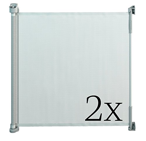 Product Cover Gaterol Active Lite White Double Pack - Retractable Safety Gate - Super Safe 36.6