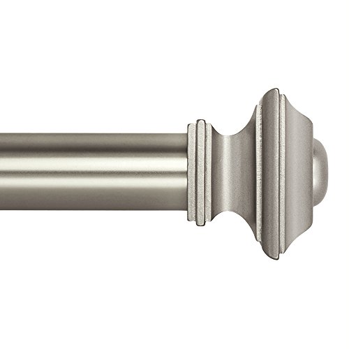 Product Cover Ivilon Drapery Treatment Window Curtain Rod - Square Design 1 1/8 Rod. 28 to 48 Inch. Satin Nickel
