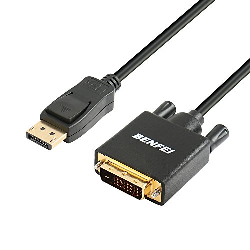 Product Cover BENFEI DisplayPort to DVI Adapter, Dp Display Port to DVI Converter Male to Male Gold-Plated Cord 6 Feet Black Cable for Lenovo, Dell, HP and Other Brand