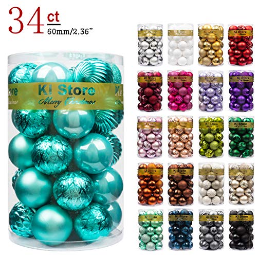 Product Cover KI Store 34ct Christmas Ball Ornaments Shatterproof Christmas Decorations Tree Balls for Holiday Wedding Party Decoration, Tree Ornaments Hooks Included 2.36