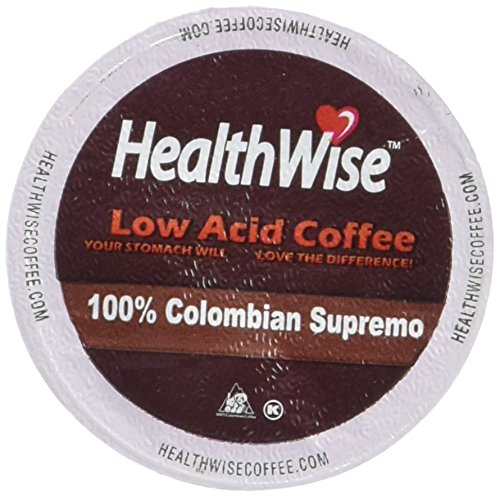 Product Cover HealthWise Low Acid Coffee for Keurig K-Cup Brewers, 100% Colombian Supremo, 12 Count