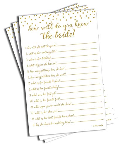 Product Cover How Well Do You Know The Bride - Gold Confetti (50-Sheets) (Large Size Sheets)