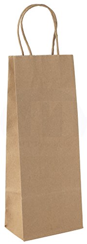 Product Cover MT Products Paper Wine Gift/Shopping Bag with Handles (Pack of 12) (Kraft)