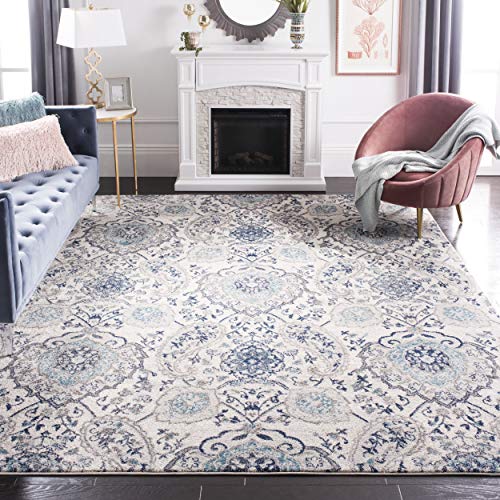 Product Cover Safavieh Madison Collection MAD600C Bohemian Chic Glam Paisley Area Rug, 4' x 6', Cream/Light Grey