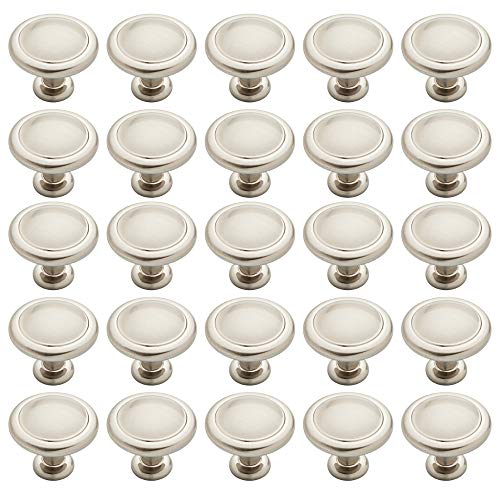 Product Cover Franklin Brass P35597K-SN-B1 Round Ringed Kitchen Cabinet Drawer Knob, 1-1/4