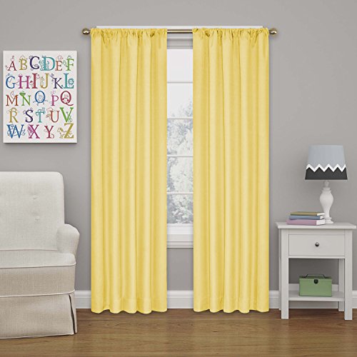 Product Cover ECLIPSE Blackout Curtains for Bedroom - Kendall Insulated Darkening Single Panel Rod Pocket Window Treatment Living Room, 42