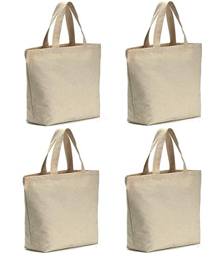 Product Cover Axe Sickle 4PCS Canvas Tote Bag Bottom Gusset 16 X 16 X 5 inch Heavy 12oz Tote Shopping Bag, Washable Grocery Tote Bag, Craft Canvas Bag with Handle, White.