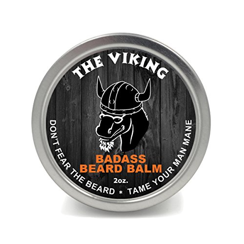 Product Cover Badass Beard Care Beard Balm For Men - The Viking Scent, 2 Ounce - All Natural Ingredients, Keeps Beard and Mustache Full, Soft and Healthy, Reduce Itchy and Flaky Skin, Promote Healthy Growth