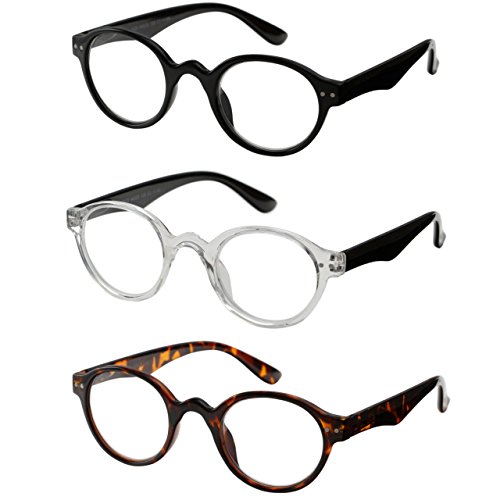 Product Cover Reading Glasses 3 Pair Spring Hinge Professer Readers for Men and Women Fashion Glasses for Reading