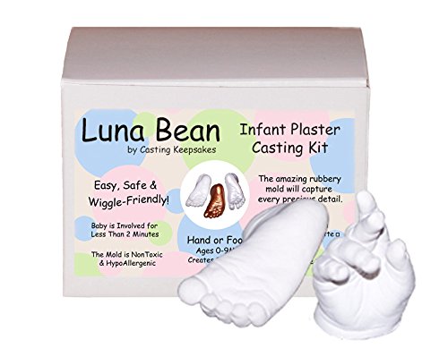Product Cover Luna Bean Infant Plaster Statue Casting Keepsake Kit - Cast Baby Hand & Foot (0-9M) (Clear Glaze)