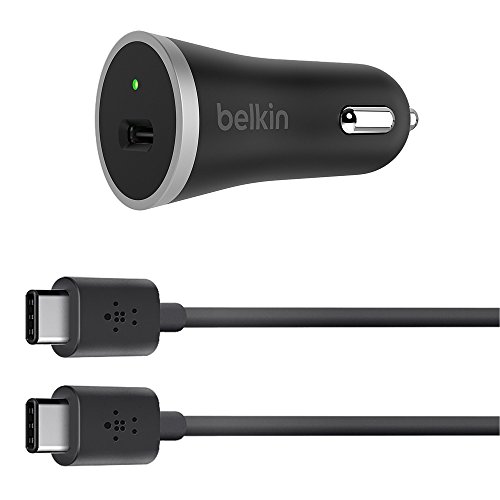 Product Cover Belkin USB-C (USB Type C) Car Charger with 4-Foot USB-C Cable (3 Amp / 15 Watt)