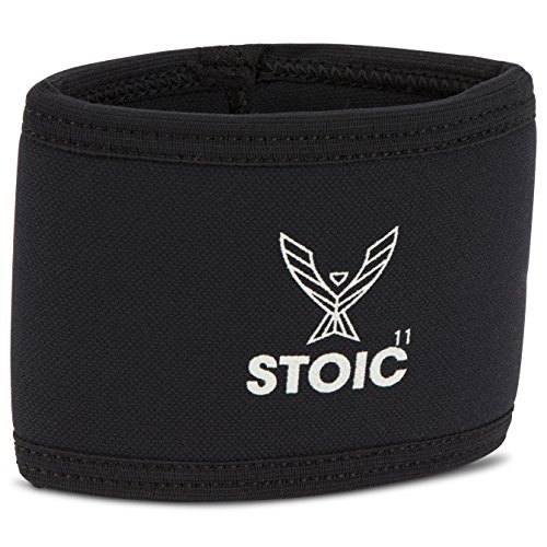 Product Cover Stoic 7MM Compression Sleeve Cuff (Heavy Neoprene Construction) For arm, elbow, lower leg compression and warmth while weight lifting, powerlifting, bench pressing (8 Inch, Black)