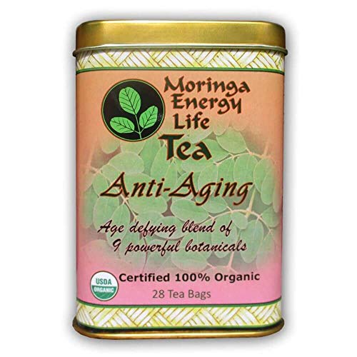 Product Cover Moringa Anti-Aging Tea - USDA Organic - Age Defying Blend of 9 Powerful Botanical Herbs