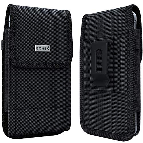 Product Cover Bomea iPhone Xs Max Holster, iPhone 8 Plus 7 Plus Belt Clip Case, Rugged Tactical Cell Phone Pouch Holster Case w/Belt Clip for Apple iPhone Xs Max/8 Plus/7 Plus/6S Plus (Fits Phone w/Case on)