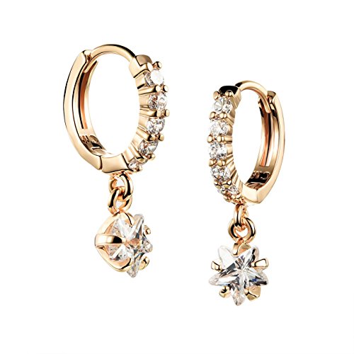 Product Cover Tidoo Jewelry Charming Crystal Drop Earrings - Girl's 18k Gold Plated Dangle Earring