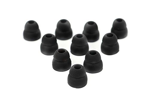 Product Cover 10pcs Black Double Flange Replacement Silicone Earbuds EarTips 4.1mm Connector(Fits PowerBeats 2 wireless)