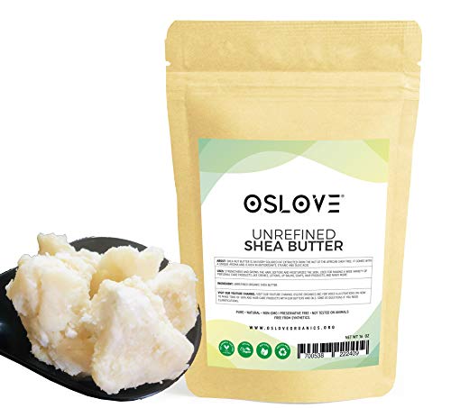 Product Cover Organic Unrefined Shea Butter 1 LB by Oslove Organics -Raw, African,100% Pure, Non-GMO, Hand packed, Fresh, Rich and Creamy