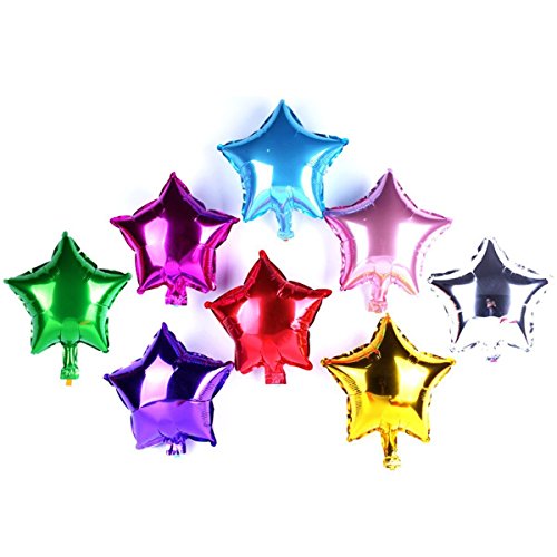 Product Cover AnnoDeel 50 pcs 10 Inch Star Balloons, Foil Balloons Party Mylar Balloon Mixed Color for Wedding Birthday Decoration