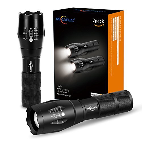 Product Cover [2 PACK] LED Tactical Flashlight 5 Modes, Flashlights High Lumens, Zoomable, Handheld Flashlight - Best For Camping, Hiking, Dog Walking