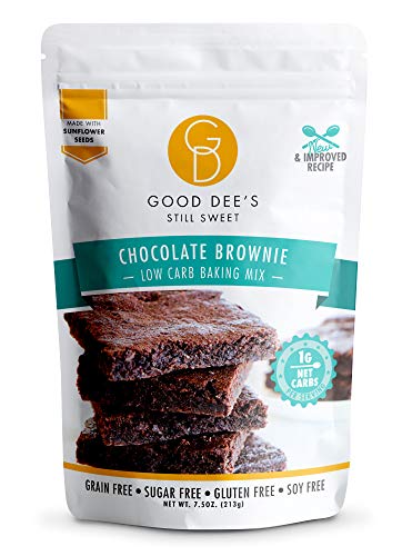 Product Cover Good Dee's Brownie Mix - Low carb, Keto friendly, Sugar free, Gluten free, Grain Free, No Nuts, Sweetened Naturally, Atkins friendly, Diabetic friendly, WW Friendly, 1g net carbs , 12 servings
