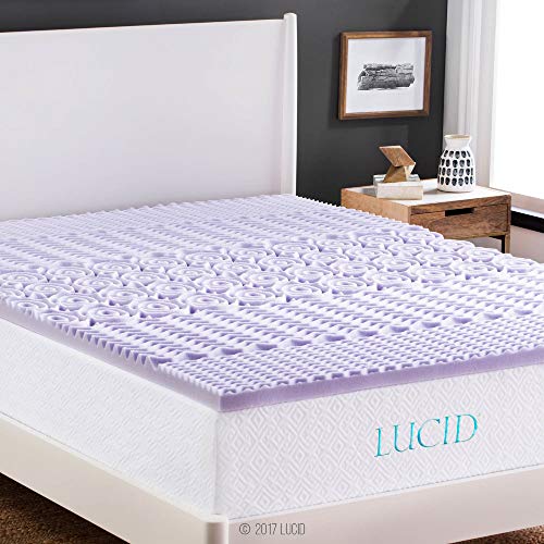 Product Cover LUCID 2 Inch 5 Zone Lavender Memory Foam Mattress Topper - Twin XL