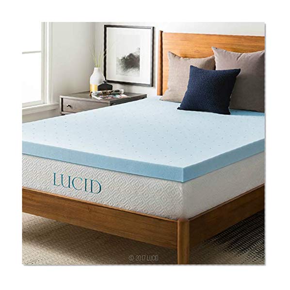 Product Cover LUCID 3-inch Ventilated Gel Memory Foam Mattress Topper - King