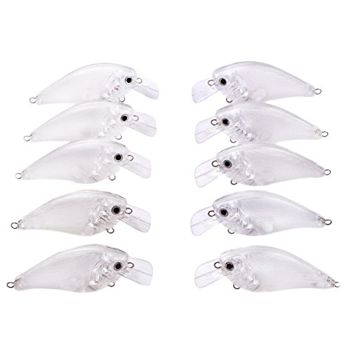 Product Cover FREE FISHER Unpainted Fishing Lures,Blank Hard Lures Kit,Unpainted Fishing Baits Sets Crankbait Wobblers Freshwater Fish Lure Wobblers Minnow Lure Bodies Fishing Tackle
