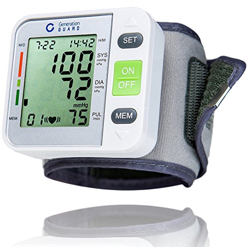 Product Cover Clinical Automatic Blood Pressure Monitor FDA Approved by Generation Guard with Large Screen Display Portable Case Irregular Heartbeat BP and Adjustable Wrist Cuff Perfect for Health Monitoring