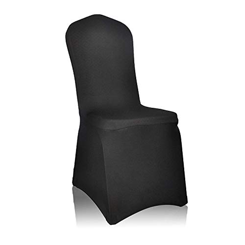 Product Cover EMART Set of 12pcs Black Color Polyester Spandex Banquet Wedding Party Chair Covers