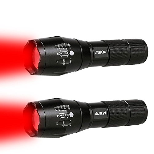 Product Cover 2 Pcs Powerful Red LED Flashlight Single Mode Long Range Red Hunting Light Torch Zoombale, Waterproof Red Torch Best for Astronomy, Aviation, Night Observation,etc
