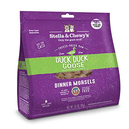 Product Cover Stella & Chewy's Freeze-Dried Raw Duck Duck Goose Dinner Morsels Grain-Free Cat Food, 3.5 oz bag