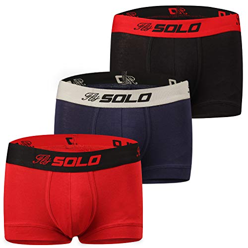 Product Cover SOLO Men's Modern Grip Short Trunk Cotton Stretch Ultra Soft Classic Boxer Brief (Pack of 3)