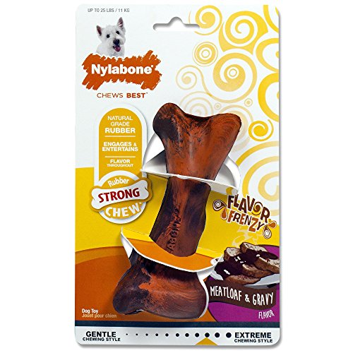 Product Cover Nylabone Flavor Frenzy Rubber Dog Chew Toy, Meatloaf and Gravy