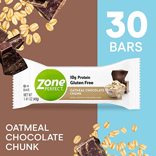 Product Cover ZonePerfect Protein Bars, Oatmeal Chocolate Chunk, High Protein, With Vitamins & Minerals, 1.41 Ounce (30 Count)