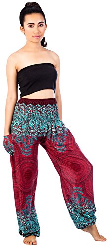 Product Cover LOFBAZ Harem Hippie Pants for Women's Yoga Floral Boho Genie Aladdin Clothing