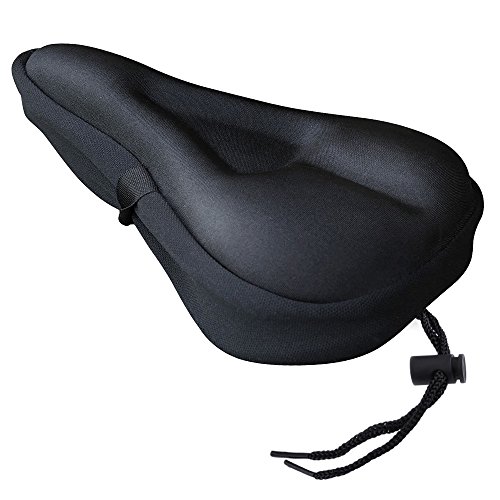 Product Cover Zacro Gel Bike Seat Cover- BS031 Extra Soft Gel Bicycle Seat - Bike Saddle Cushion with Water&Dust Resistant Cover (Black)