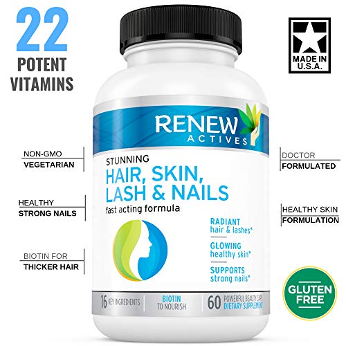 Product Cover Hair Skin Lash & Nails Supplement! Promotes Longer Hair Growth, Radiant Skin & Stronger Thicker Nails! 22 Potent Vitamins Assists Anti-Aging Skin. Stunning Results in 30 Days - Guaranteed!